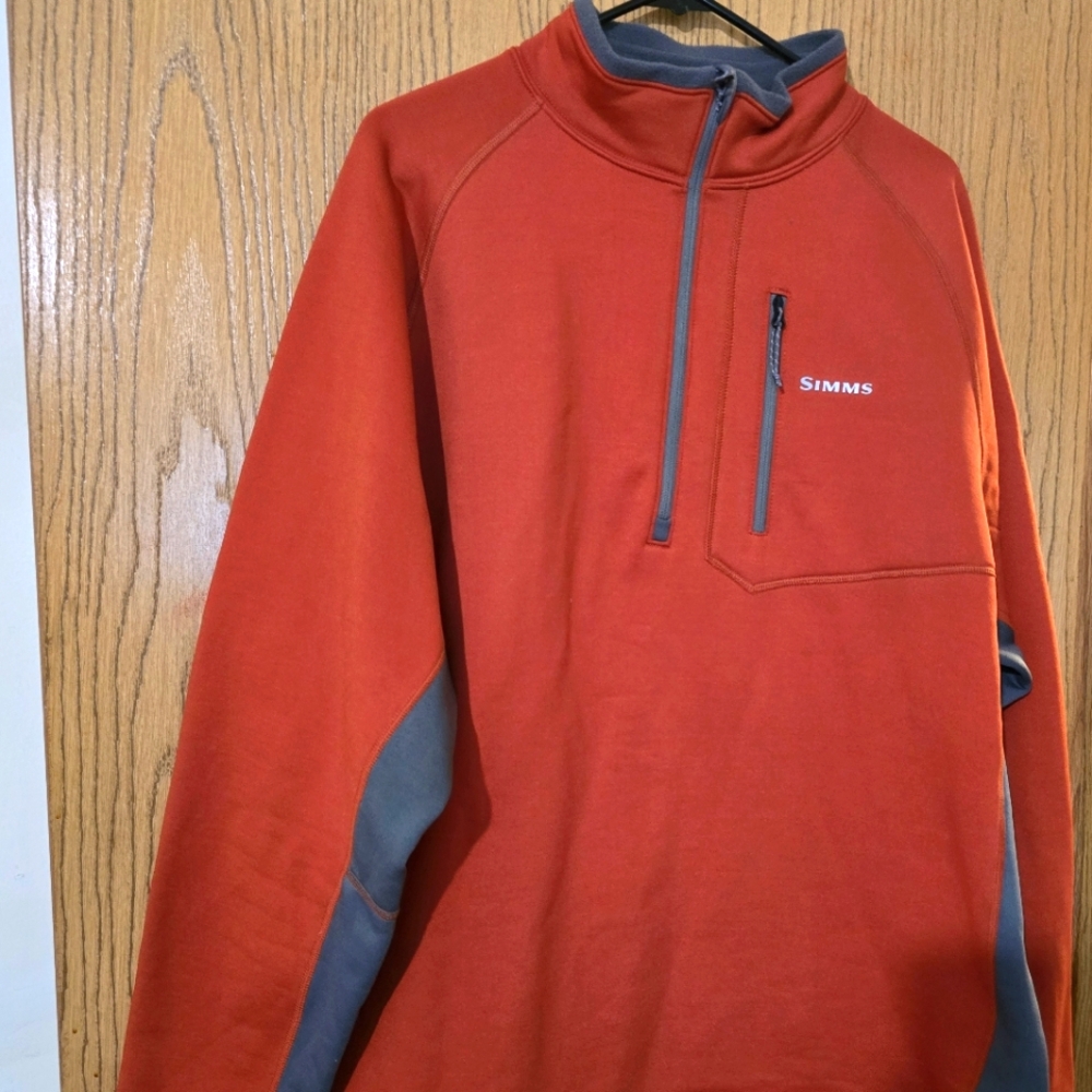 Simms Burnt Orange and Charcoal Pullover
